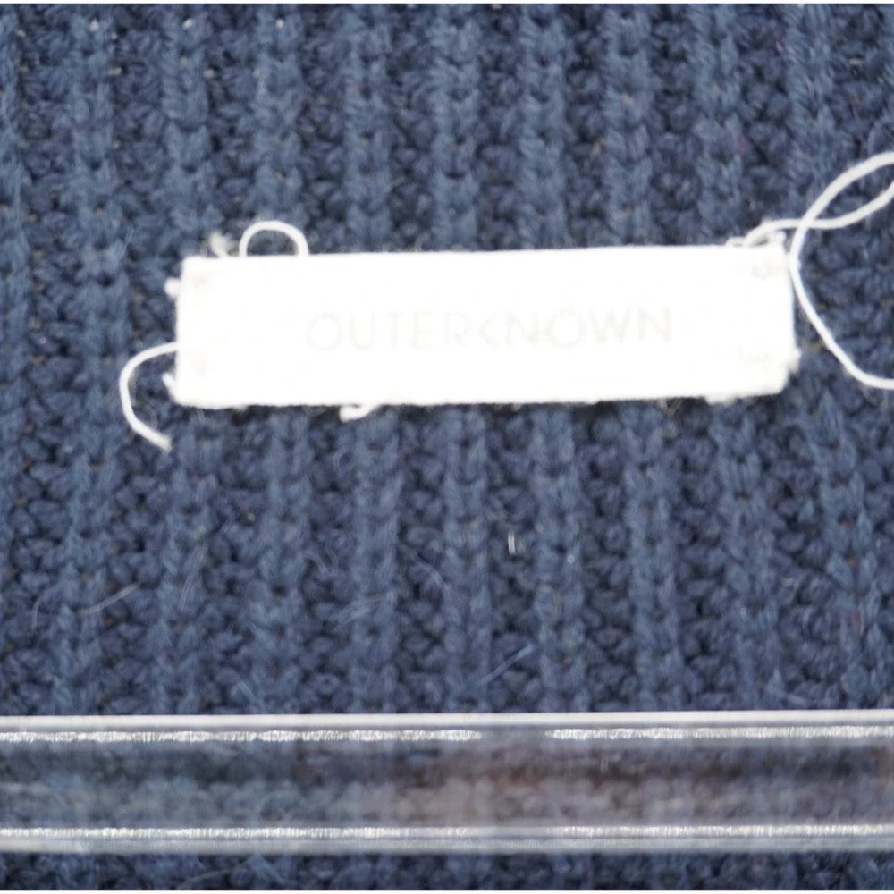 Outerknown Navy Blue Organic Cotton Baby Alpaca Ribbed Cardigan Sweater XS/S